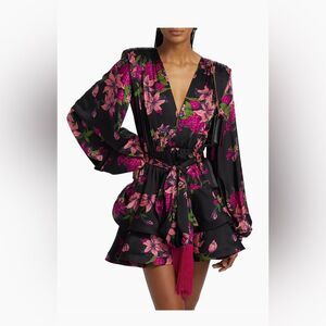 NEW Bronx and Banco Bedouin Lily Minidress Floral Black and Pink